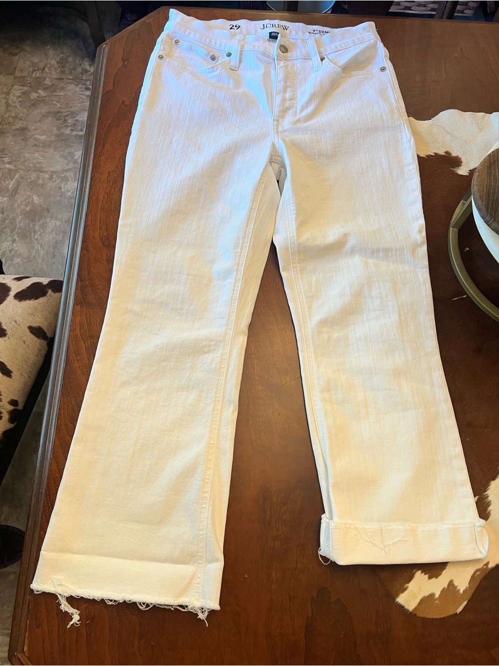 J. Crew White Boot Crop Jeans